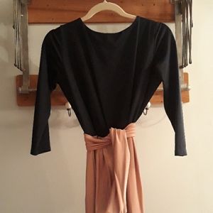Navy and Tan Maxi Dress